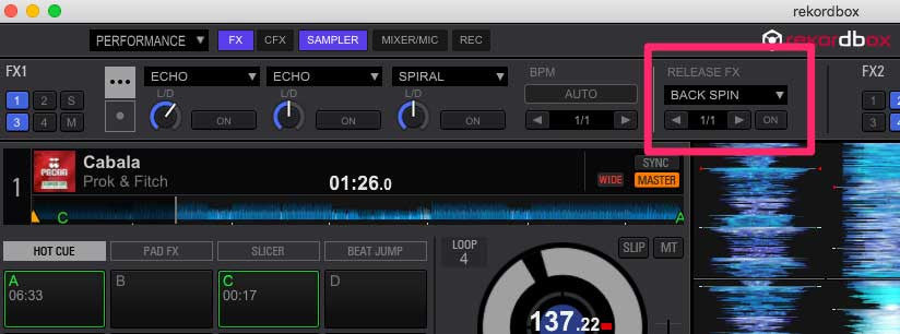 Release FX en rekordbox